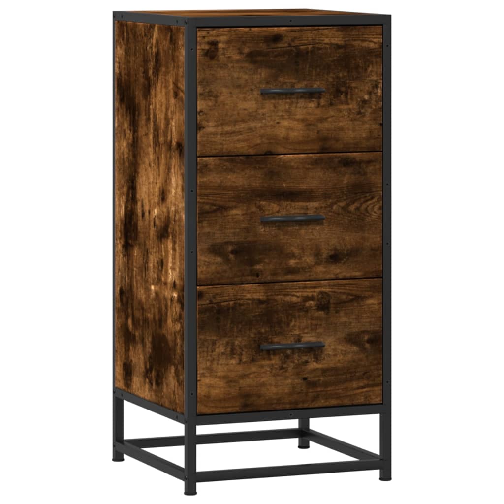 Komoda boja hrasta 35,5x35x76 cm konstruirano drvo i metal