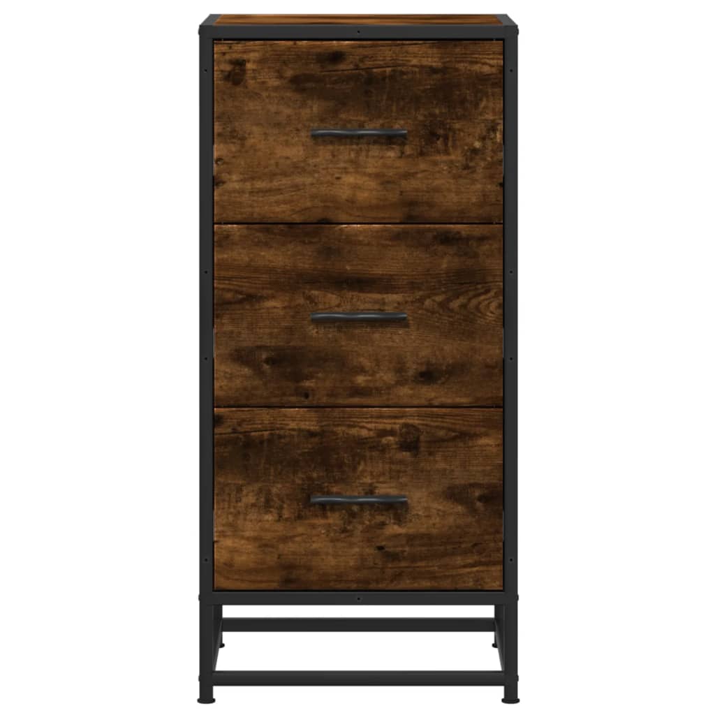 Komoda boja hrasta 35,5x35x76 cm konstruirano drvo i metal