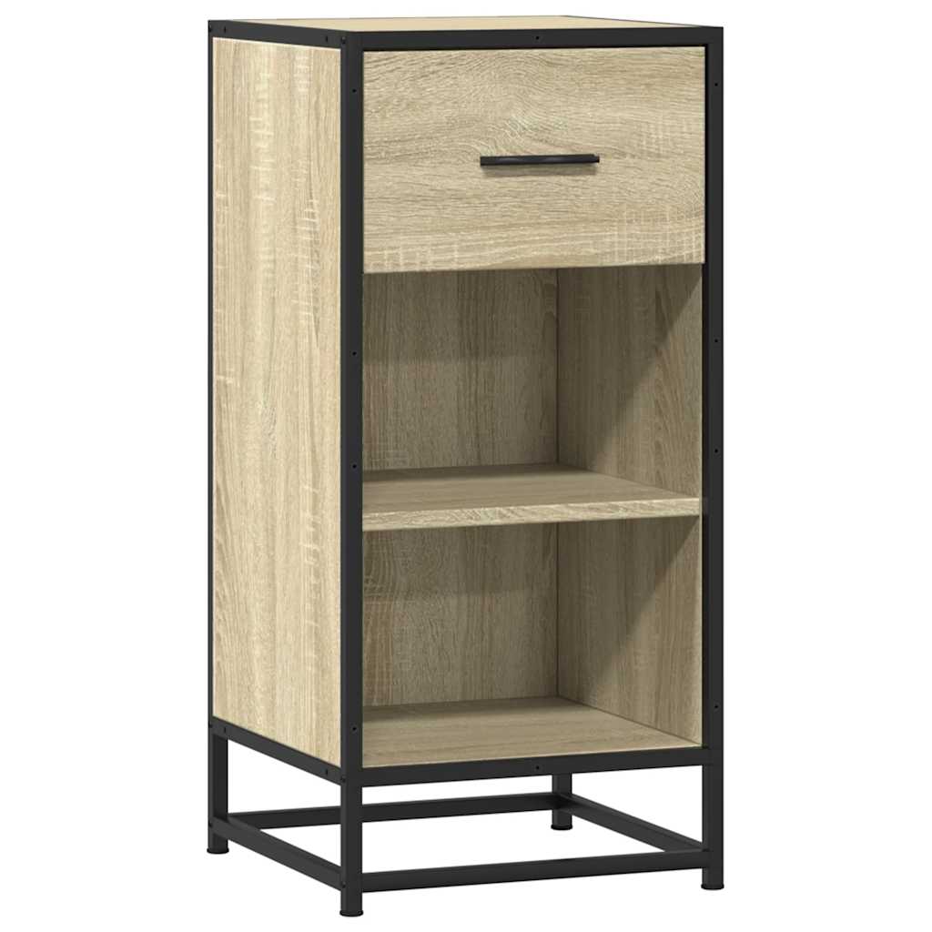 Komoda boja hrasta 35,5 x 35 x 76 cm konstruirano drvo i metal
