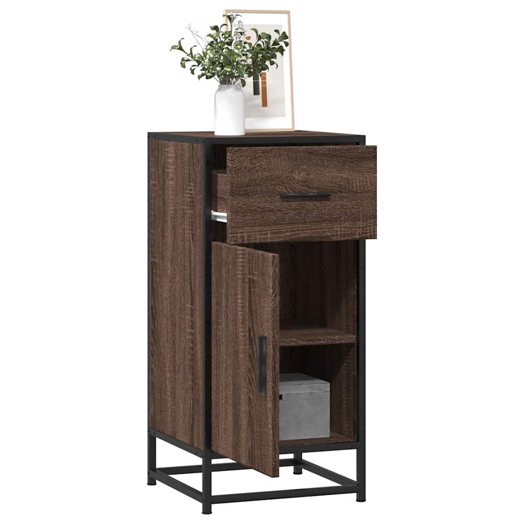 Komoda boja hrasta 35,5x35x76 cm konstruirano drvo i metal