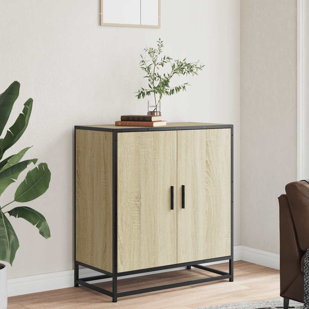 Komoda boja hrasta 68x35x76 cm konstruirano drvo i metal