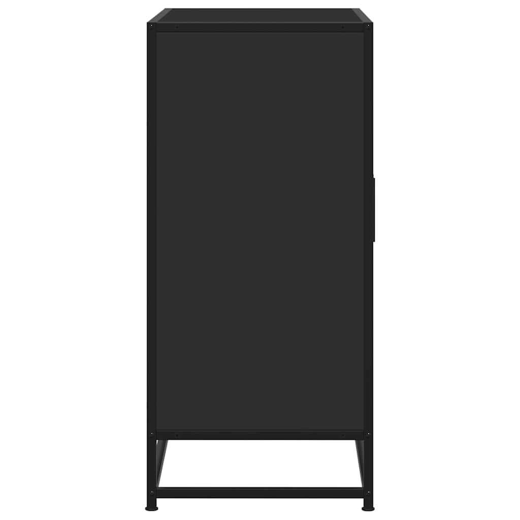 Komoda crna 68x35x76 cm konstruirano drvo i metal