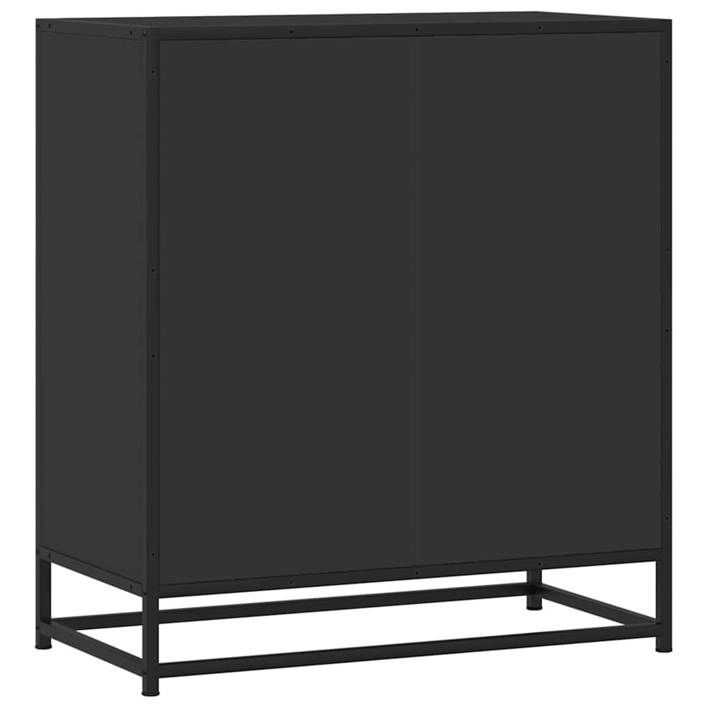 Komoda crna 68x35x76 cm konstruirano drvo i metal