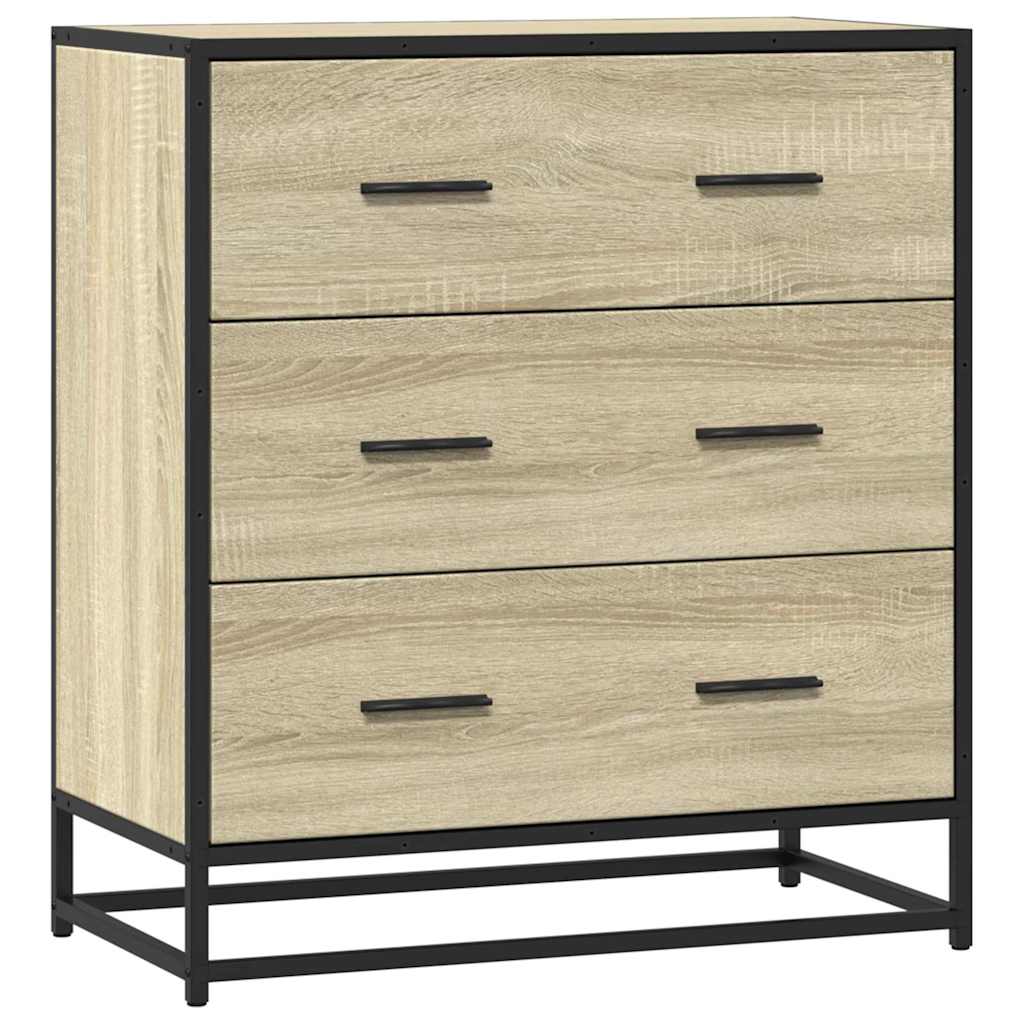 Komoda boja hrasta 68x35x76 cm konstruirano drvo i metal