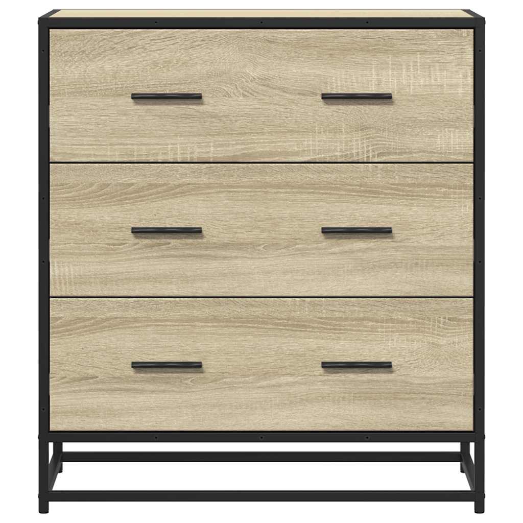 Komoda boja hrasta 68x35x76 cm konstruirano drvo i metal