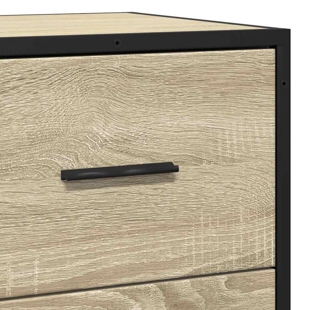 Komoda boja hrasta 68x35x76 cm konstruirano drvo i metal