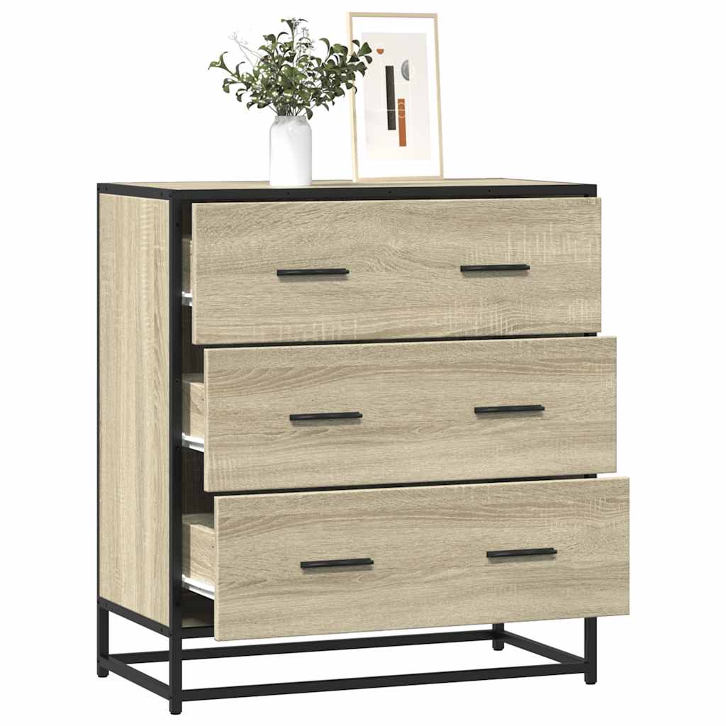 Komoda boja hrasta 68x35x76 cm konstruirano drvo i metal