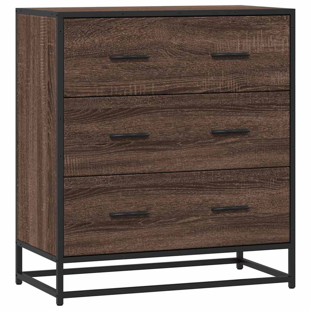 Komoda boja hrasta 68x35x76 cm konstruirano drvo i metal