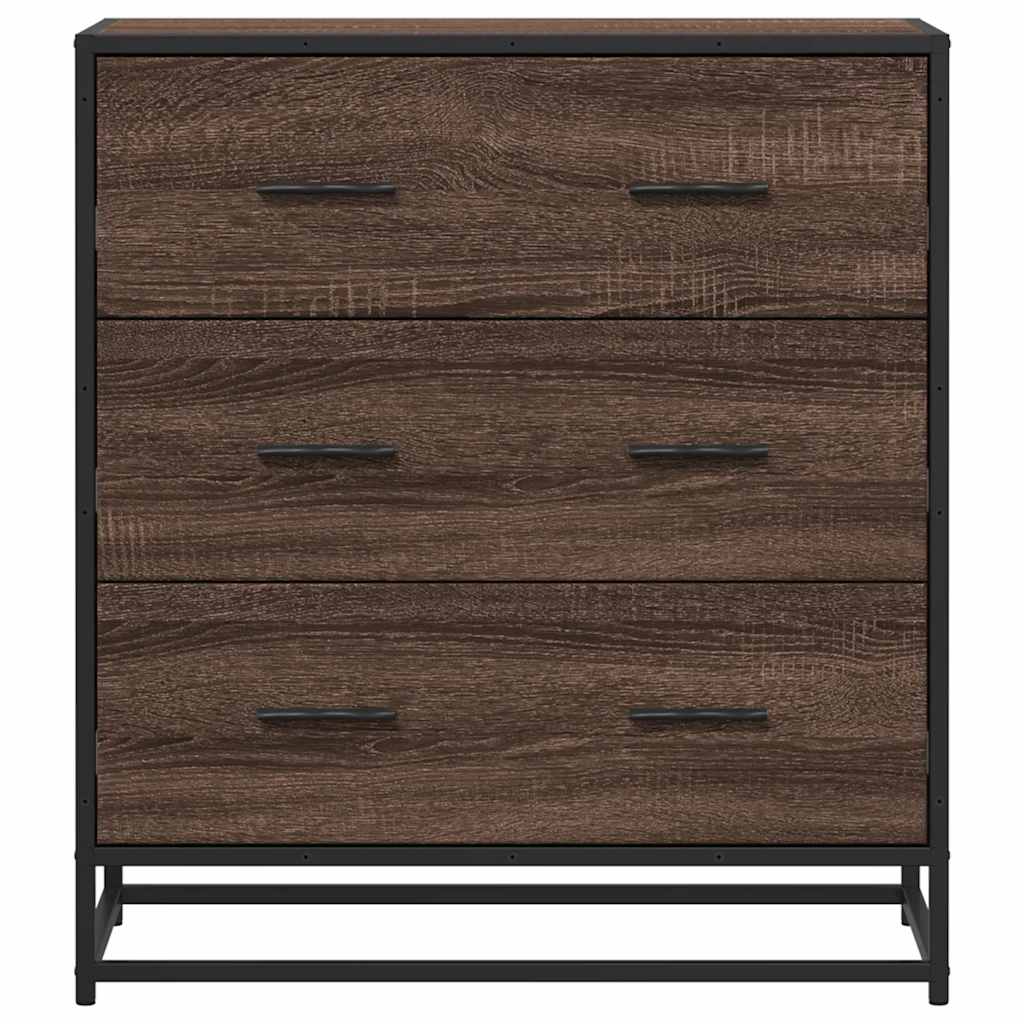 Komoda boja hrasta 68x35x76 cm konstruirano drvo i metal
