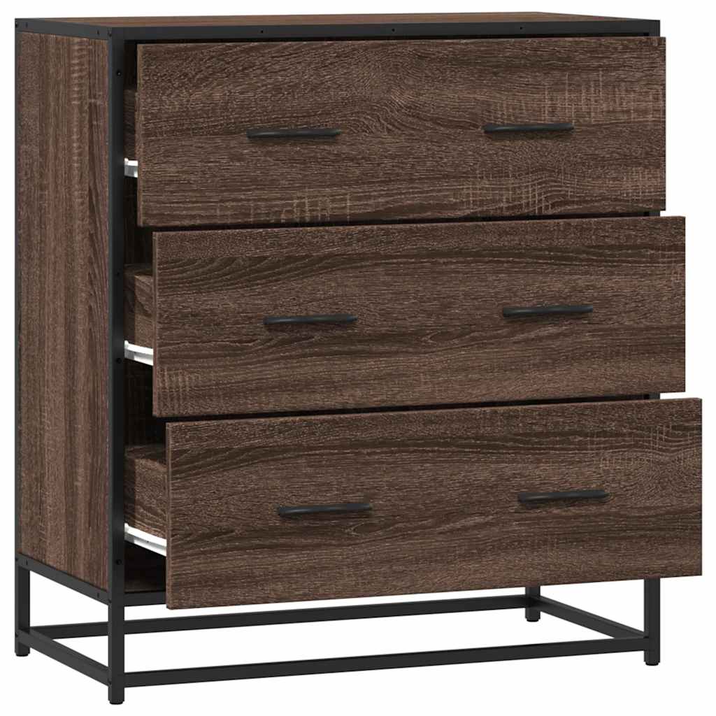 Komoda boja hrasta 68x35x76 cm konstruirano drvo i metal
