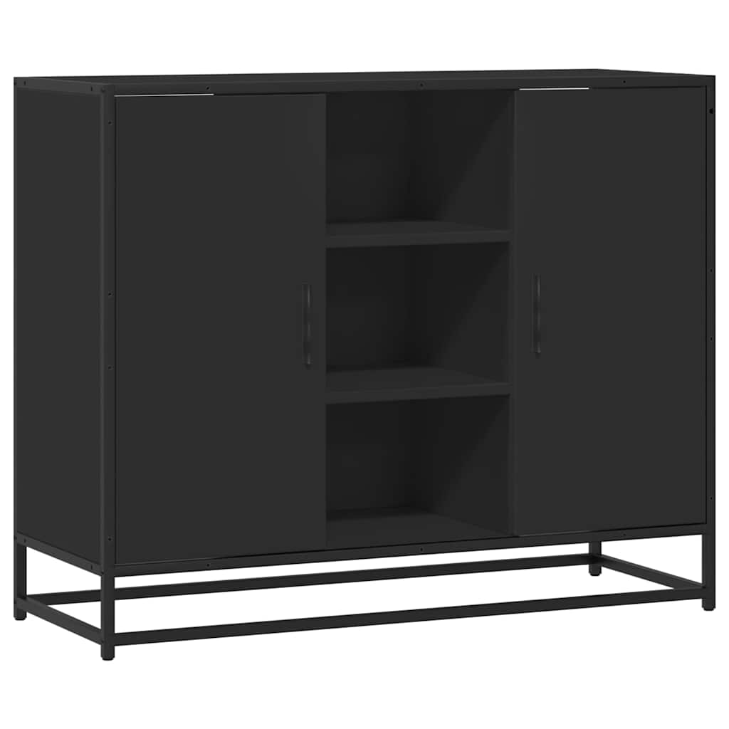 Komoda crna 92x35x76 cm od konstruiranog drva