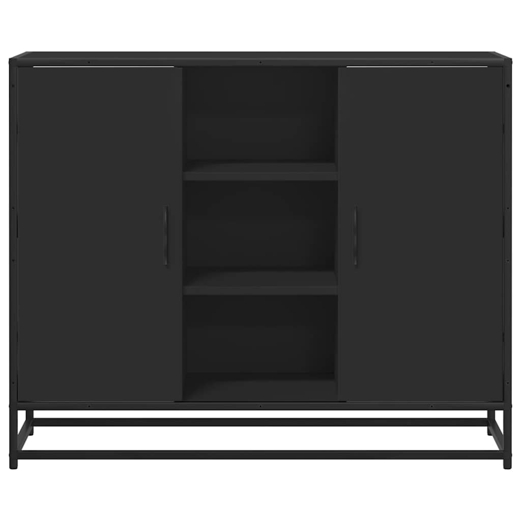 Komoda crna 92x35x76 cm od konstruiranog drva