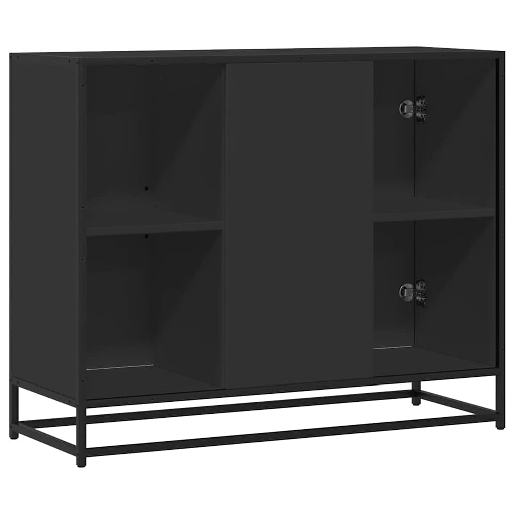 Komoda crna 92x35x76 cm od konstruiranog drva