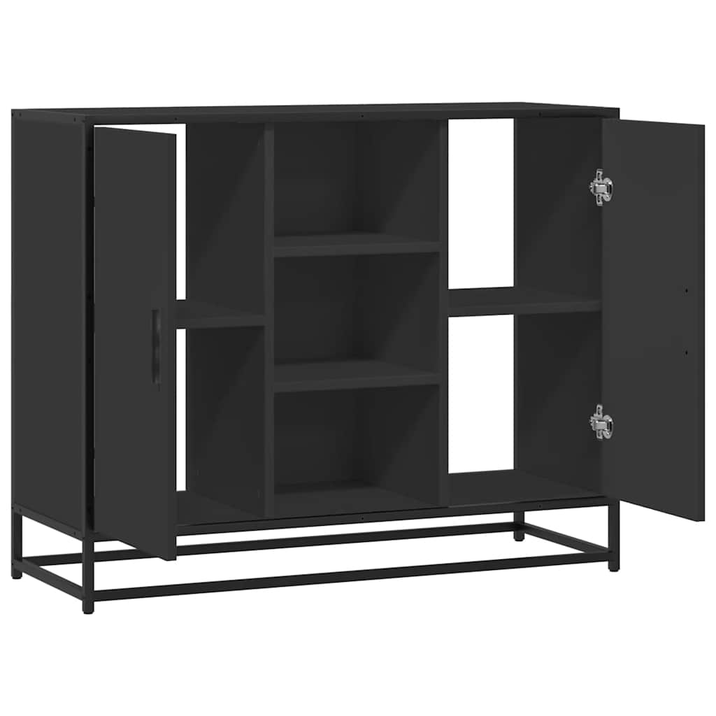 Komoda crna 92x35x76 cm od konstruiranog drva