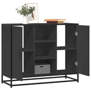 Komoda crna 92x35x76 cm od konstruiranog drva