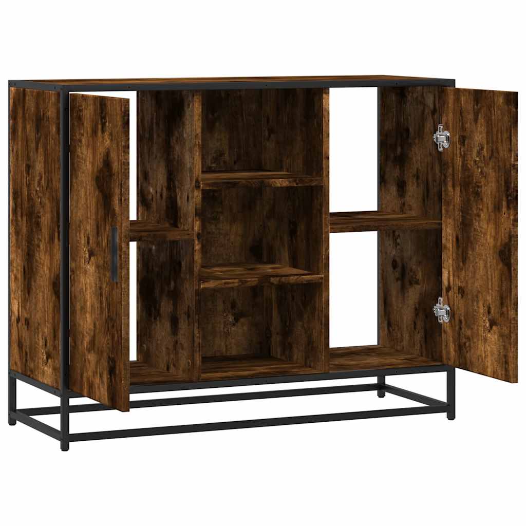 Komoda dimljeni hrast 92x35x76 cm konstruirano drvo