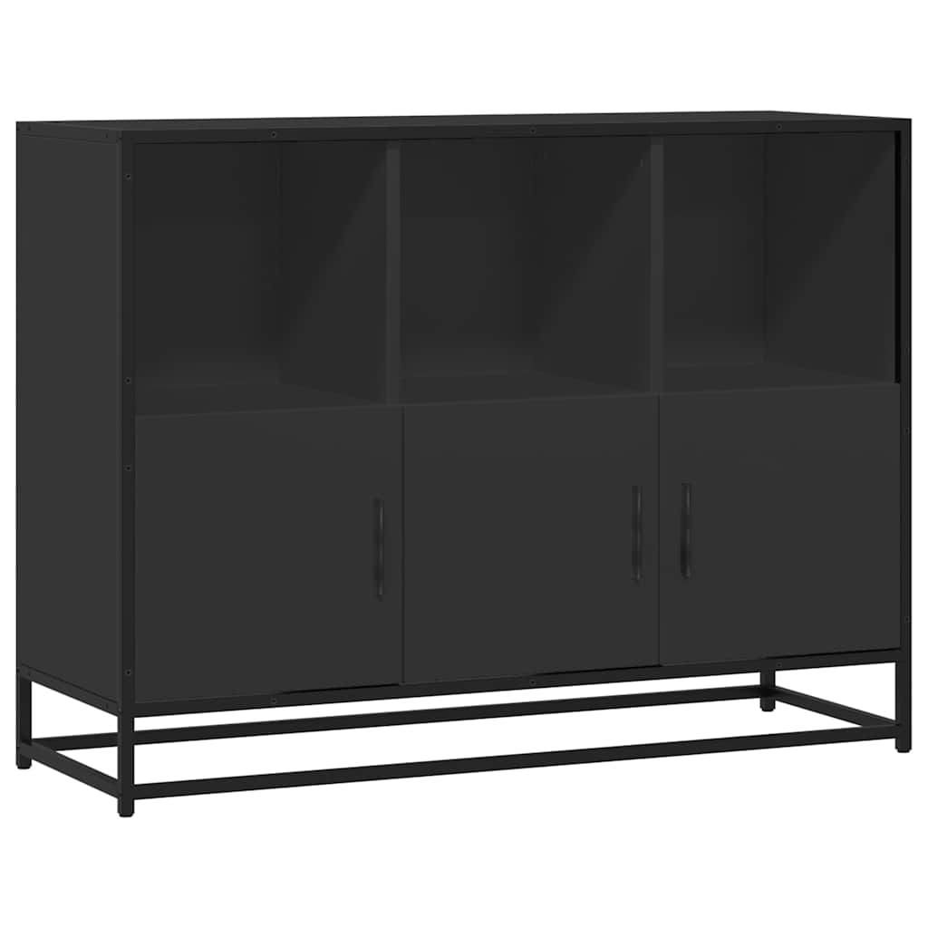 Komoda crna 100x35x76 cm od konstruiranog drva