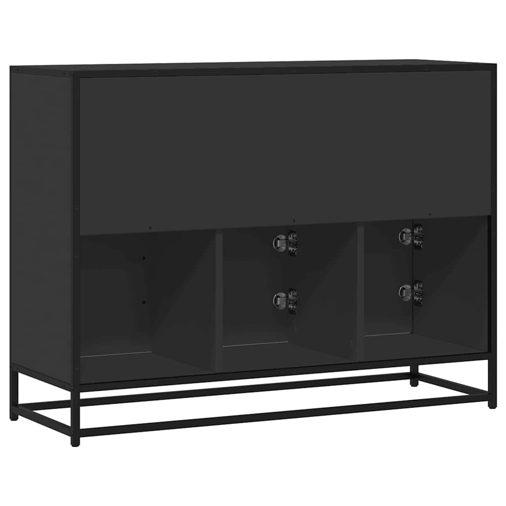 Komoda crna 100x35x76 cm od konstruiranog drva