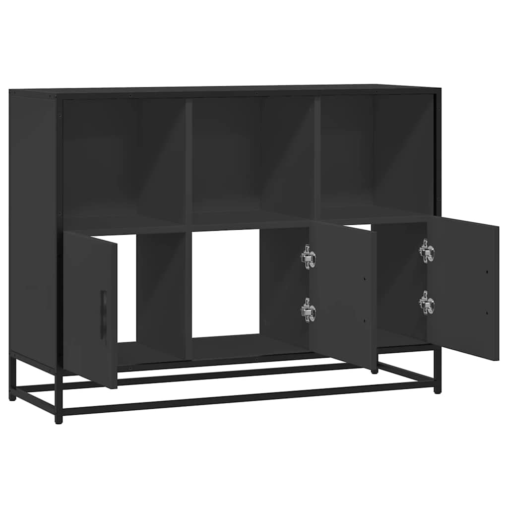 Komoda crna 100x35x76 cm od konstruiranog drva
