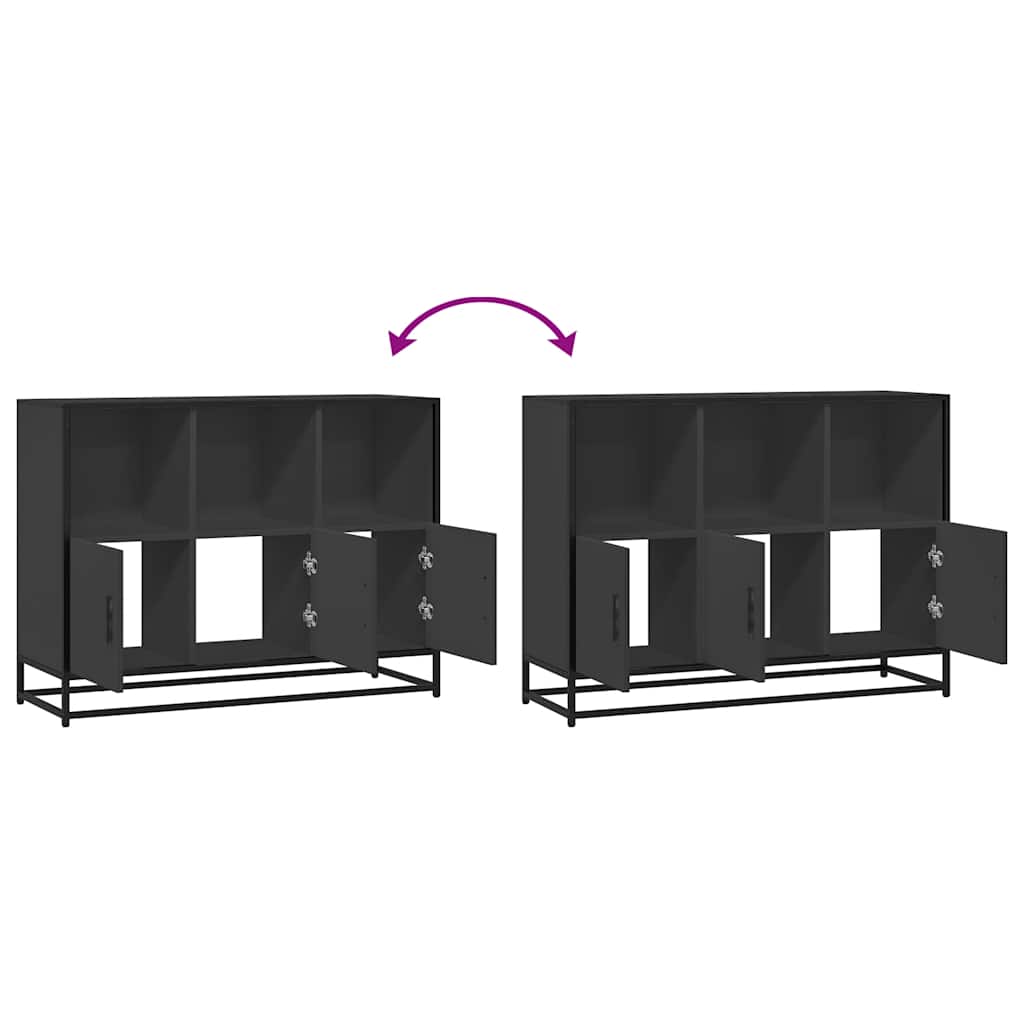 Komoda crna 100x35x76 cm od konstruiranog drva