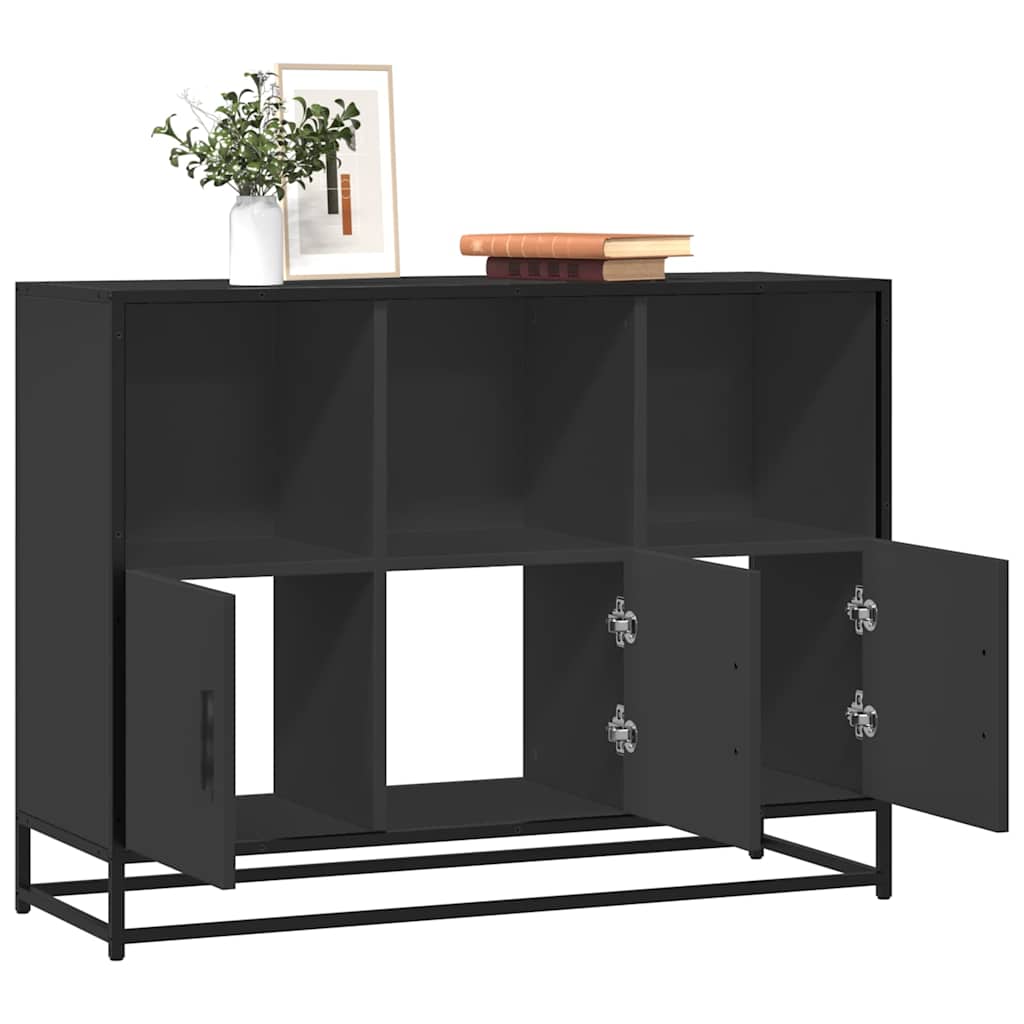 Komoda crna 100x35x76 cm od konstruiranog drva