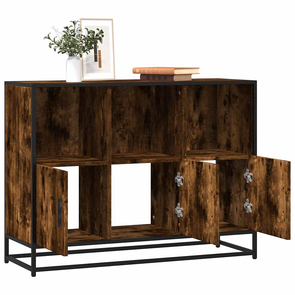Komoda dimljeni hrast 100x35x76 cm konstruirano drvo