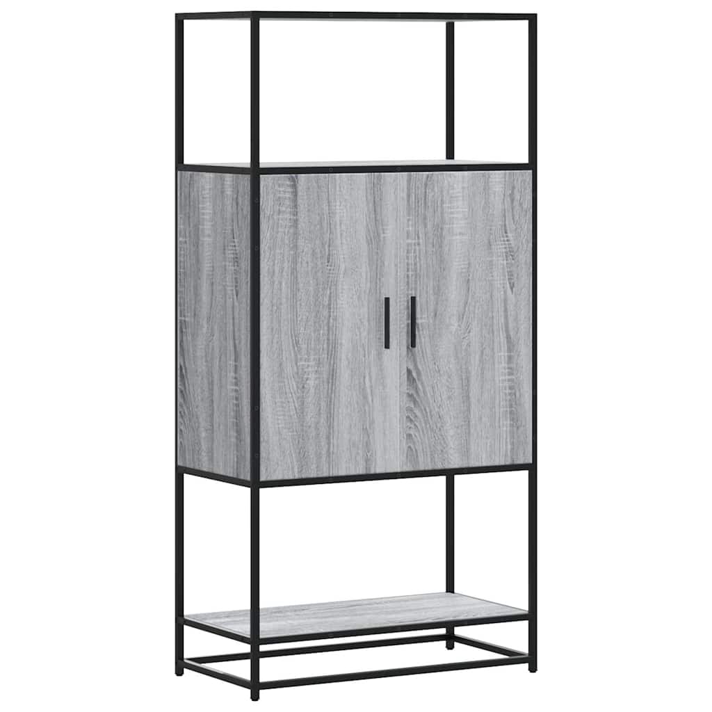 Visoka ploča siva Sonoma 68x35x139 cm Konstruirano drvo i metal