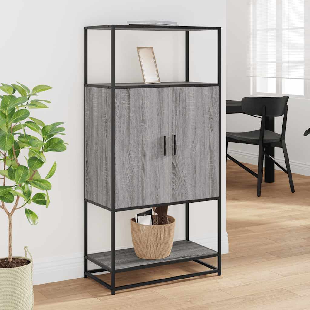 Visoka ploča siva Sonoma 68x35x139 cm Konstruirano drvo i metal