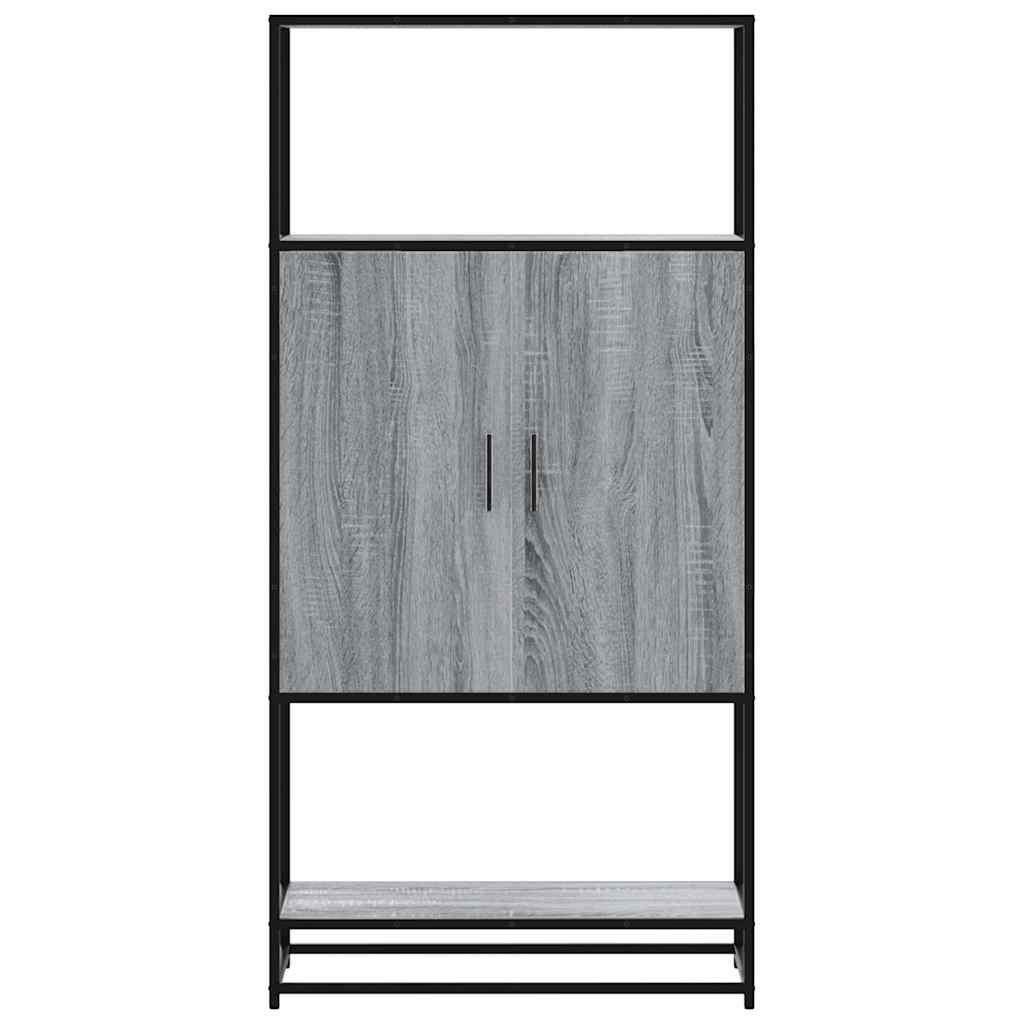Visoka ploča siva Sonoma 68x35x139 cm Konstruirano drvo i metal