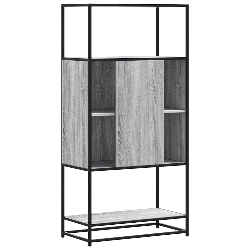Visoka ploča siva Sonoma 68x35x139 cm Konstruirano drvo i metal