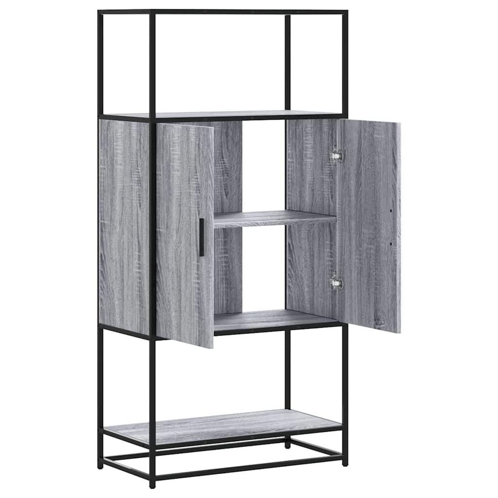 Visoka ploča siva Sonoma 68x35x139 cm Konstruirano drvo i metal