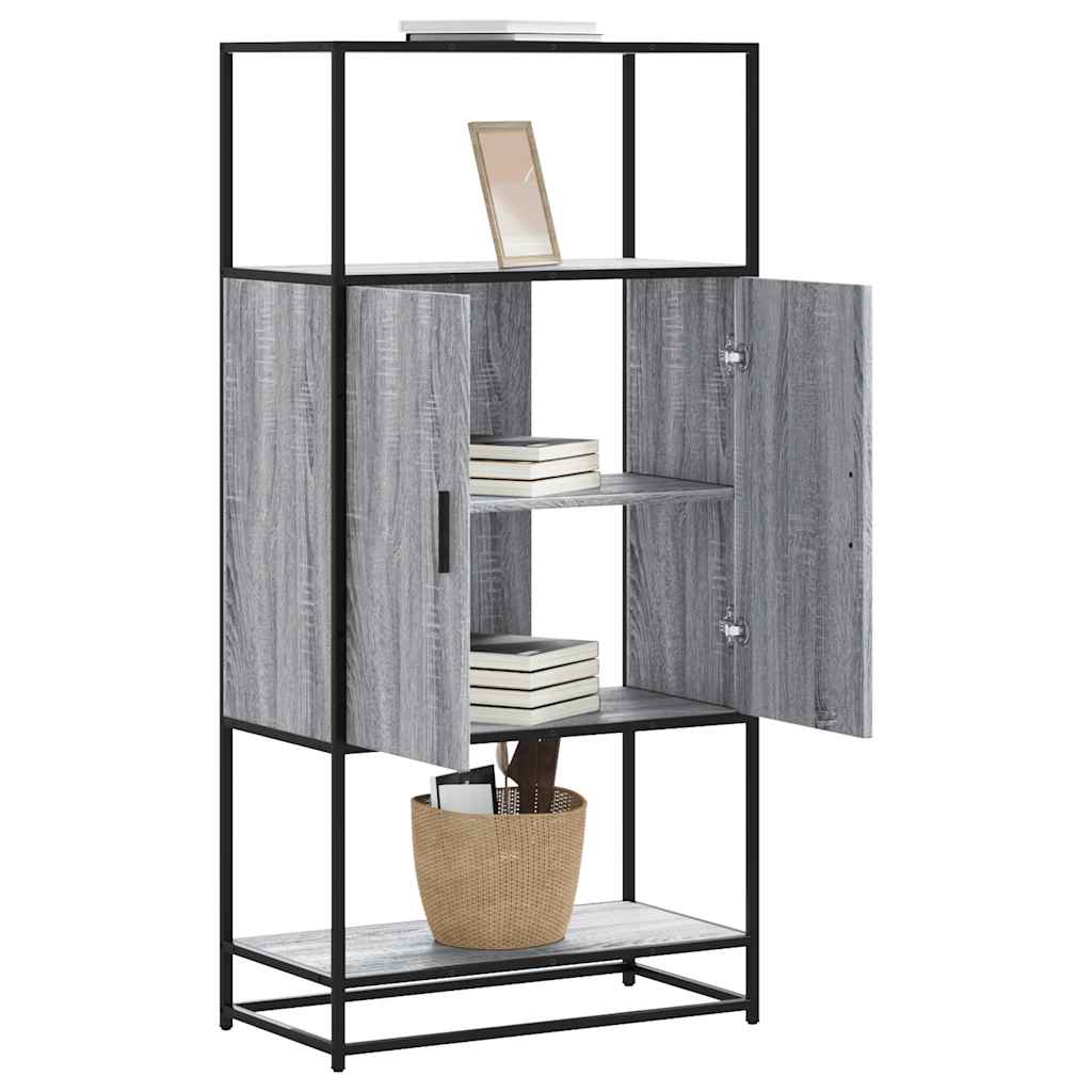Visoka ploča siva Sonoma 68x35x139 cm Konstruirano drvo i metal