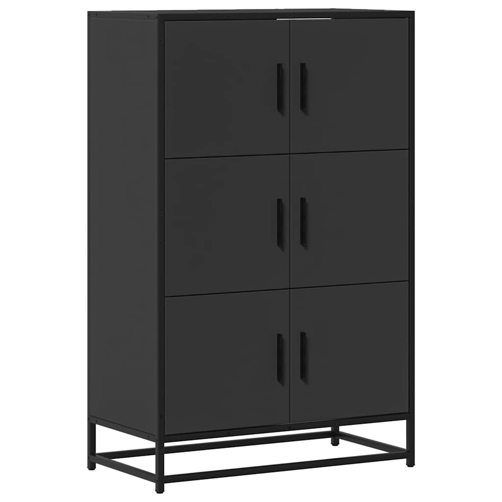 Visoka ploča crna 68x35x106,5 cm Konstruirano drvo i metal