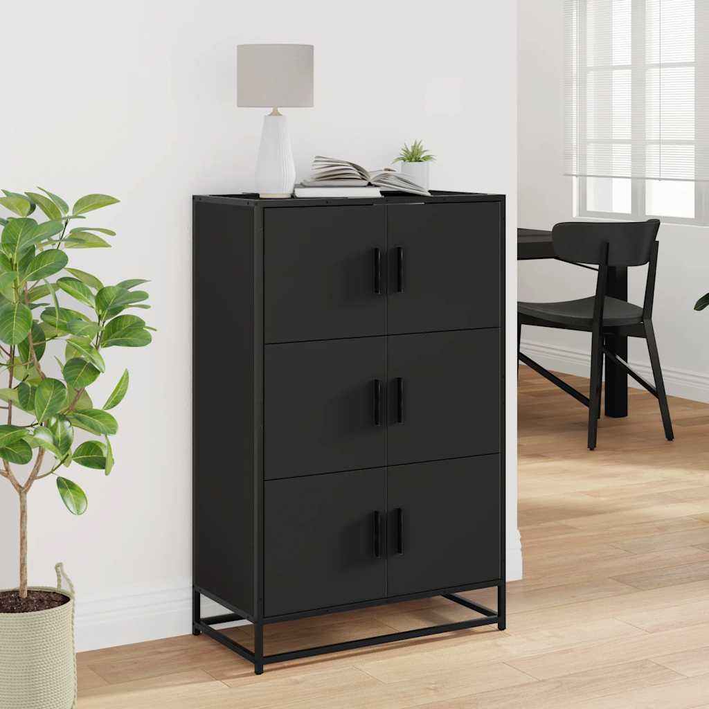 Visoka ploča crna 68x35x106,5 cm Konstruirano drvo i metal