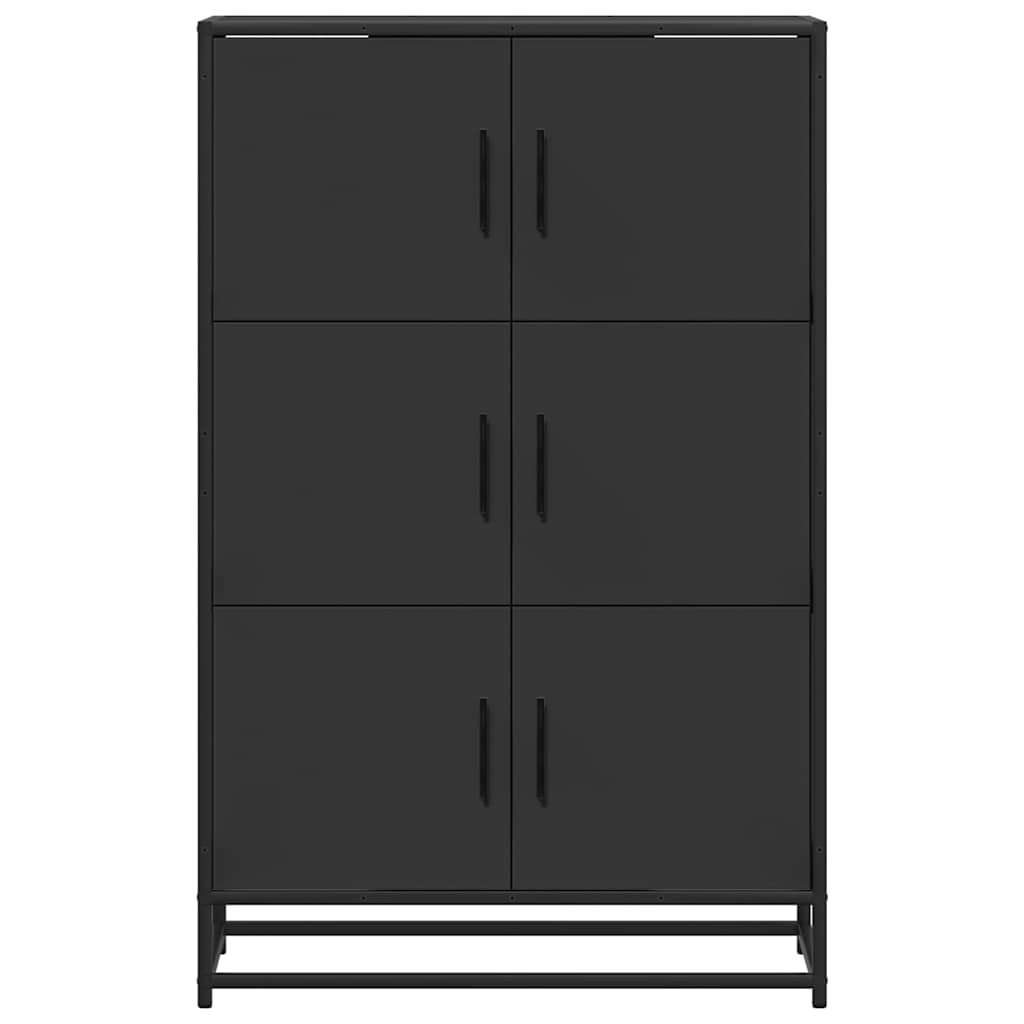 Visoka ploča crna 68x35x106,5 cm Konstruirano drvo i metal