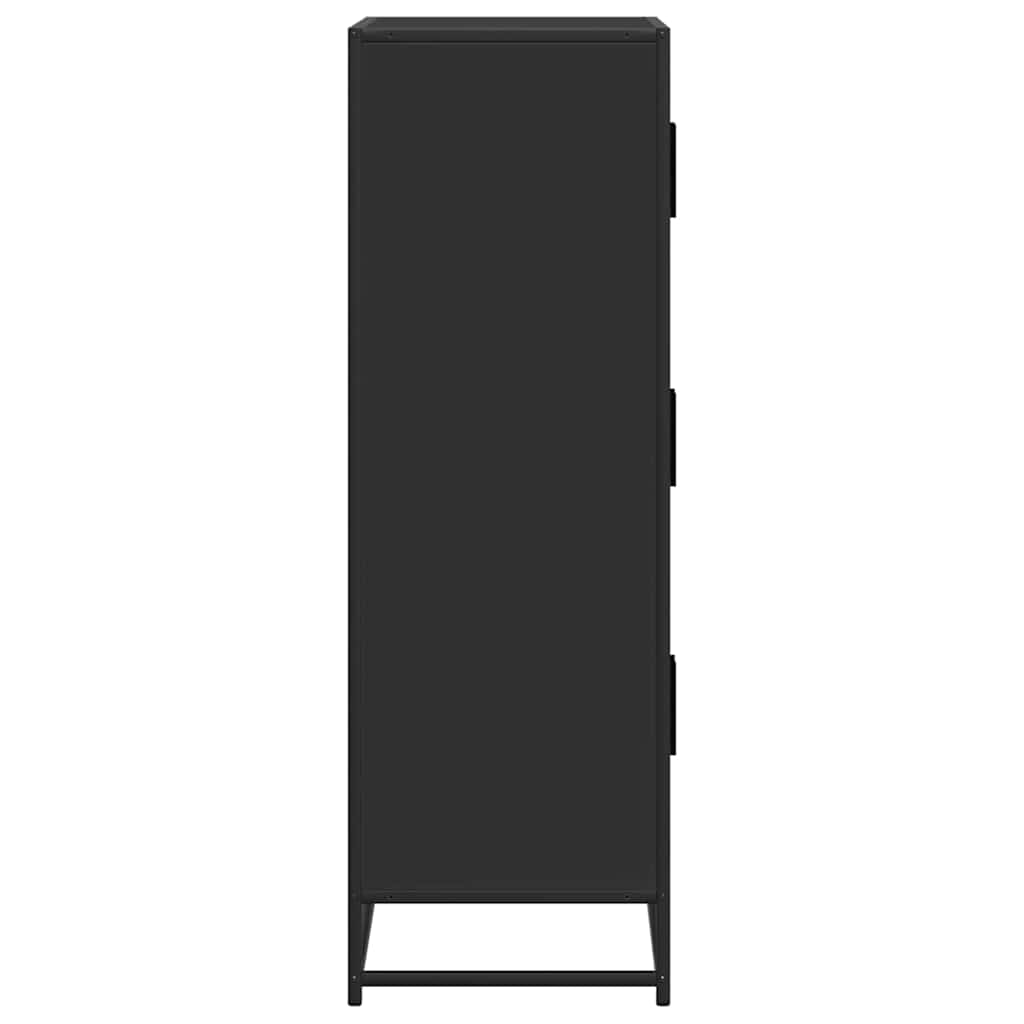 Visoka ploča crna 68x35x106,5 cm Konstruirano drvo i metal