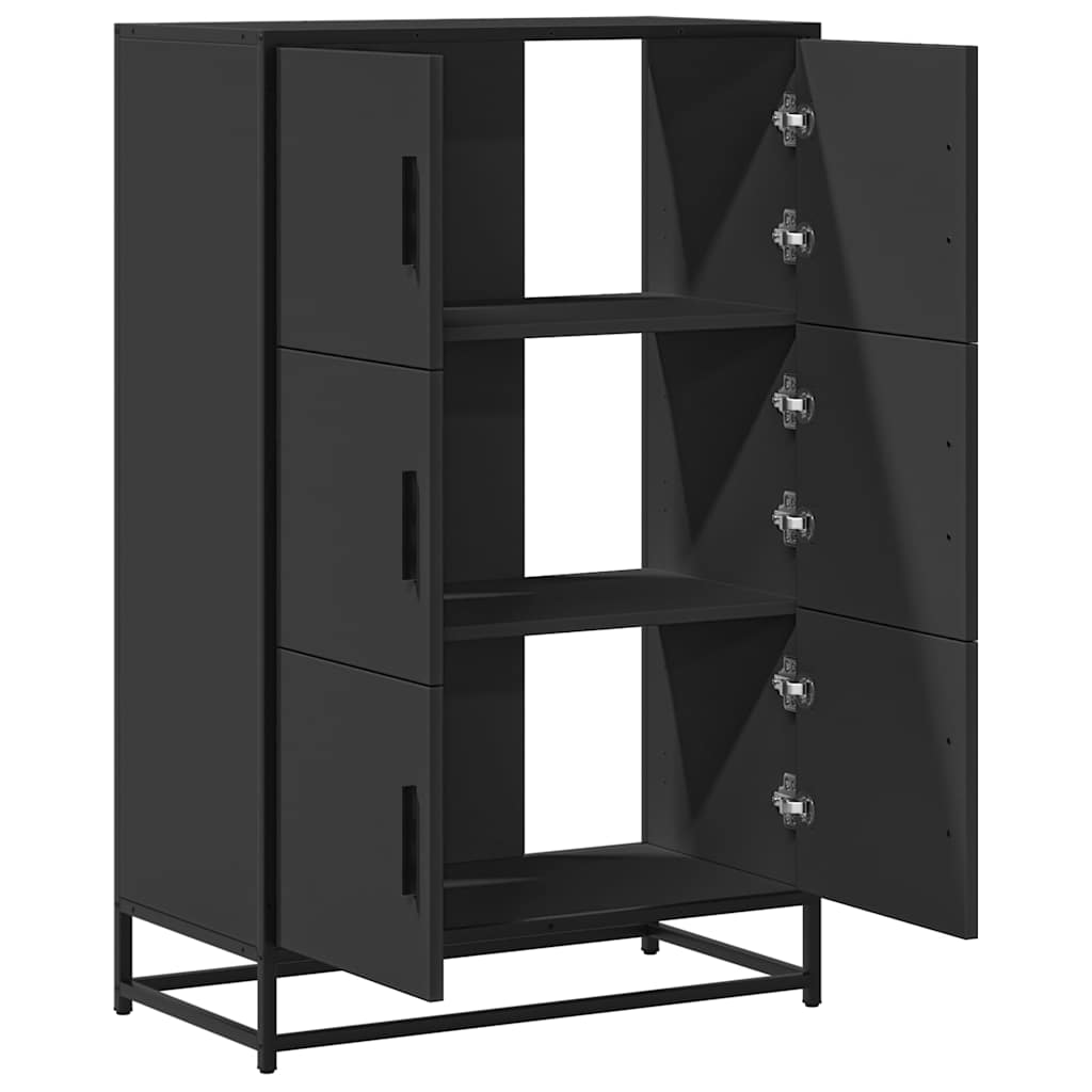 Visoka ploča crna 68x35x106,5 cm Konstruirano drvo i metal