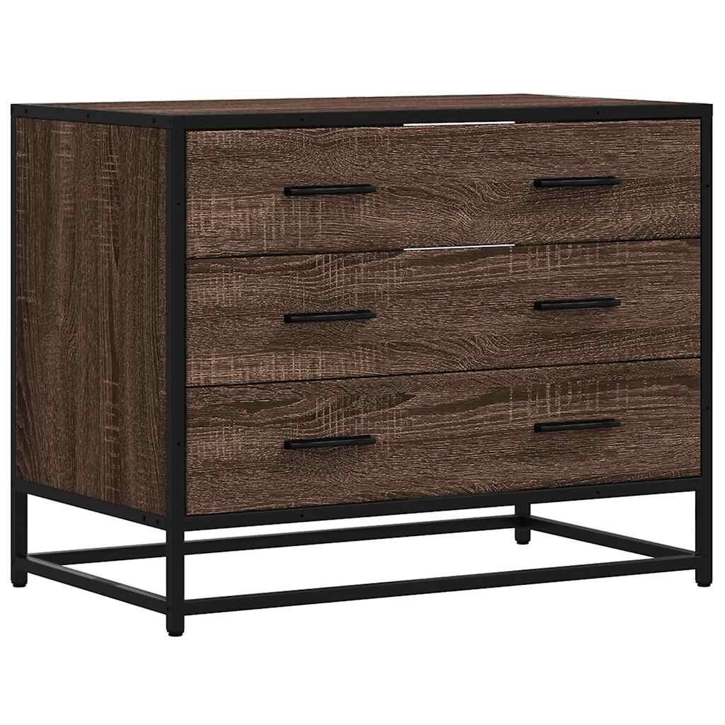 Ormar s ladicama smeđi hrast 70x41x56 cm izrađeno drvo