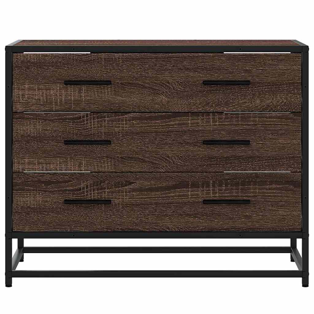 Ormar s ladicama smeđi hrast 70x41x56 cm izrađeno drvo