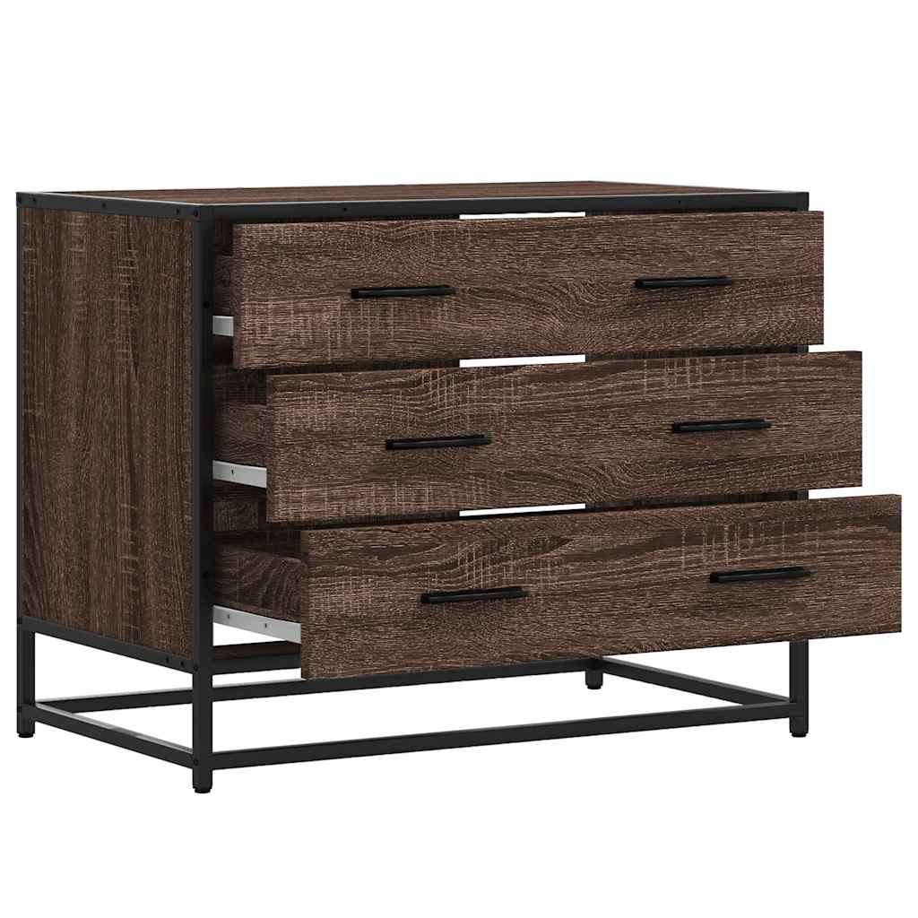 Ormar s ladicama smeđi hrast 70x41x56 cm izrađeno drvo
