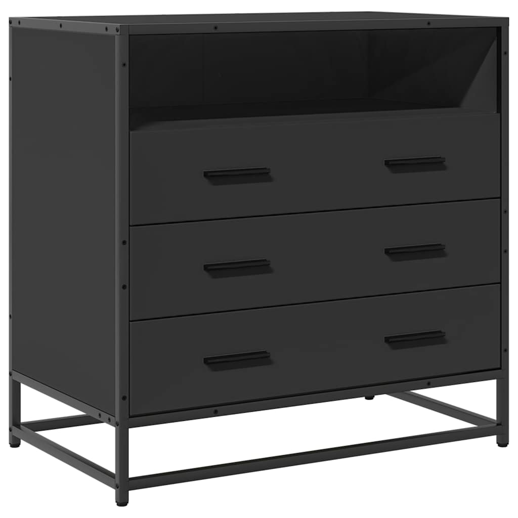 Ormar s ladicama crni 70x41x70 cm izrađeno drvo