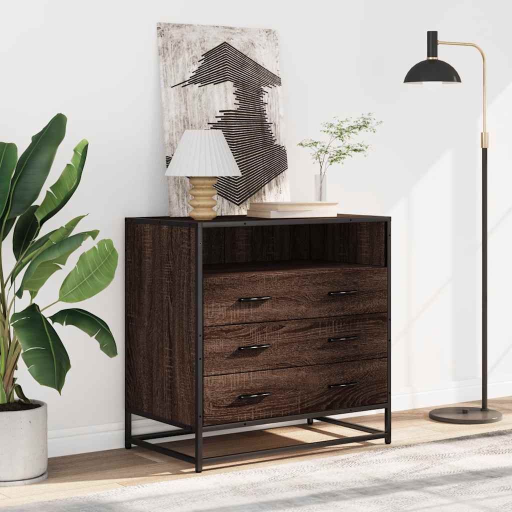 Ormar s ladicama smeđi hrast 70x41x70 cm izrađeno drvo