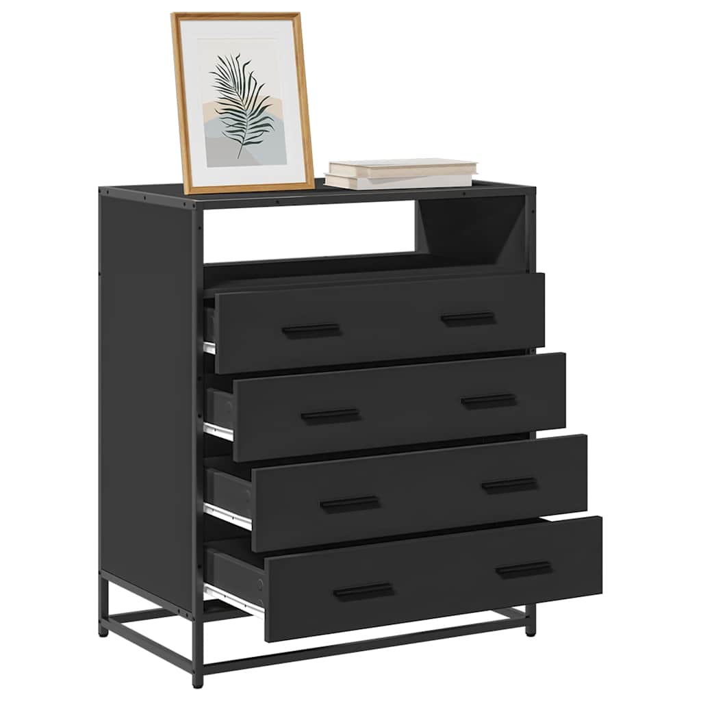 Ormar s ladicama crni 70x41x83,5 cm izrađeno drvo