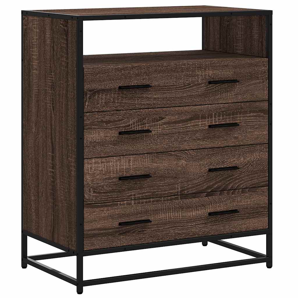 Ormar s ladicama smeđi hrast 70x41x83,5 cm izrađeno drvo