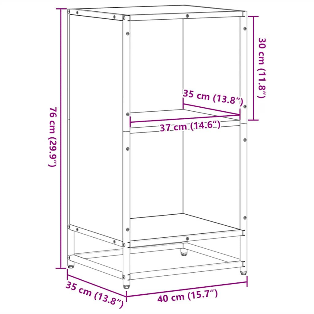 Ormar za knjige sonoma hrast 40x35x76 cm konstruirano drvo