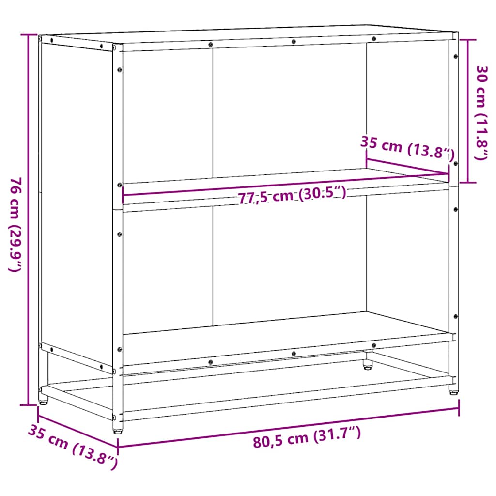Ormar za knjige smeđi hrast 80,5x35x76 cm izrađeno drvo