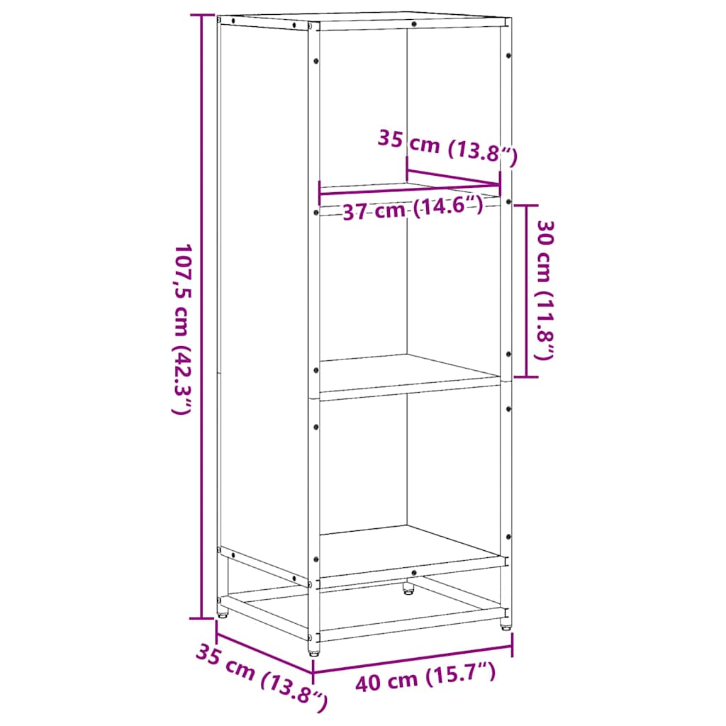 Ormar za knjige smeđi hrast 40x35x107,5 cm izrađeno drvo