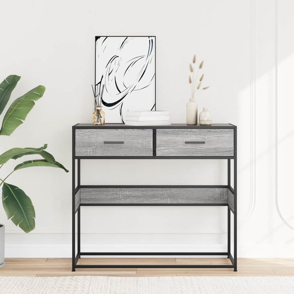 Konzolni stol boja hrasta 90x35x80 cm konstruirano drvo