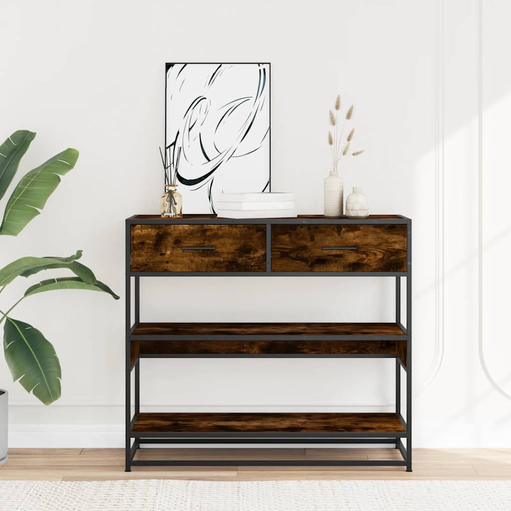 Konzolni stol boja hrasta 90x35x80 cm konstruirano drvo