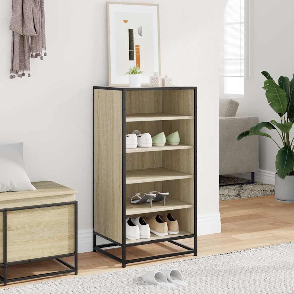 Stalak za cipele boja hrasta 48x38x97,5 cm konstruirano drvo